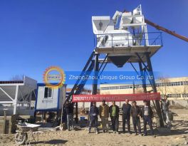 One set of HZS35 Concrete Batching Plant installed in Uzbekistan