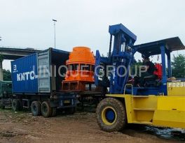 3FT cone crusher is unloading at the Jakarta port